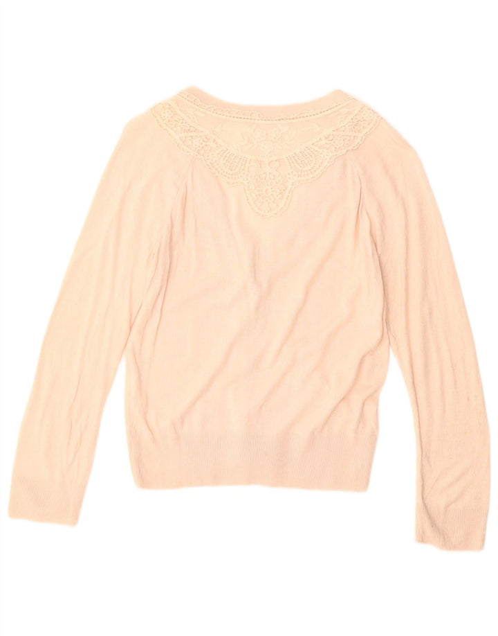ZARA Jersey Cárdigan Mujer UK 42 Algodón Beige Medio