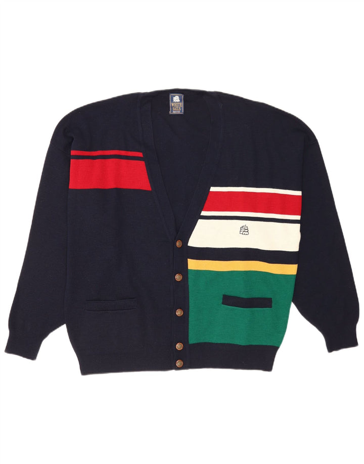 Cárdigan para hombre White Sails XL Lana color block azul marino