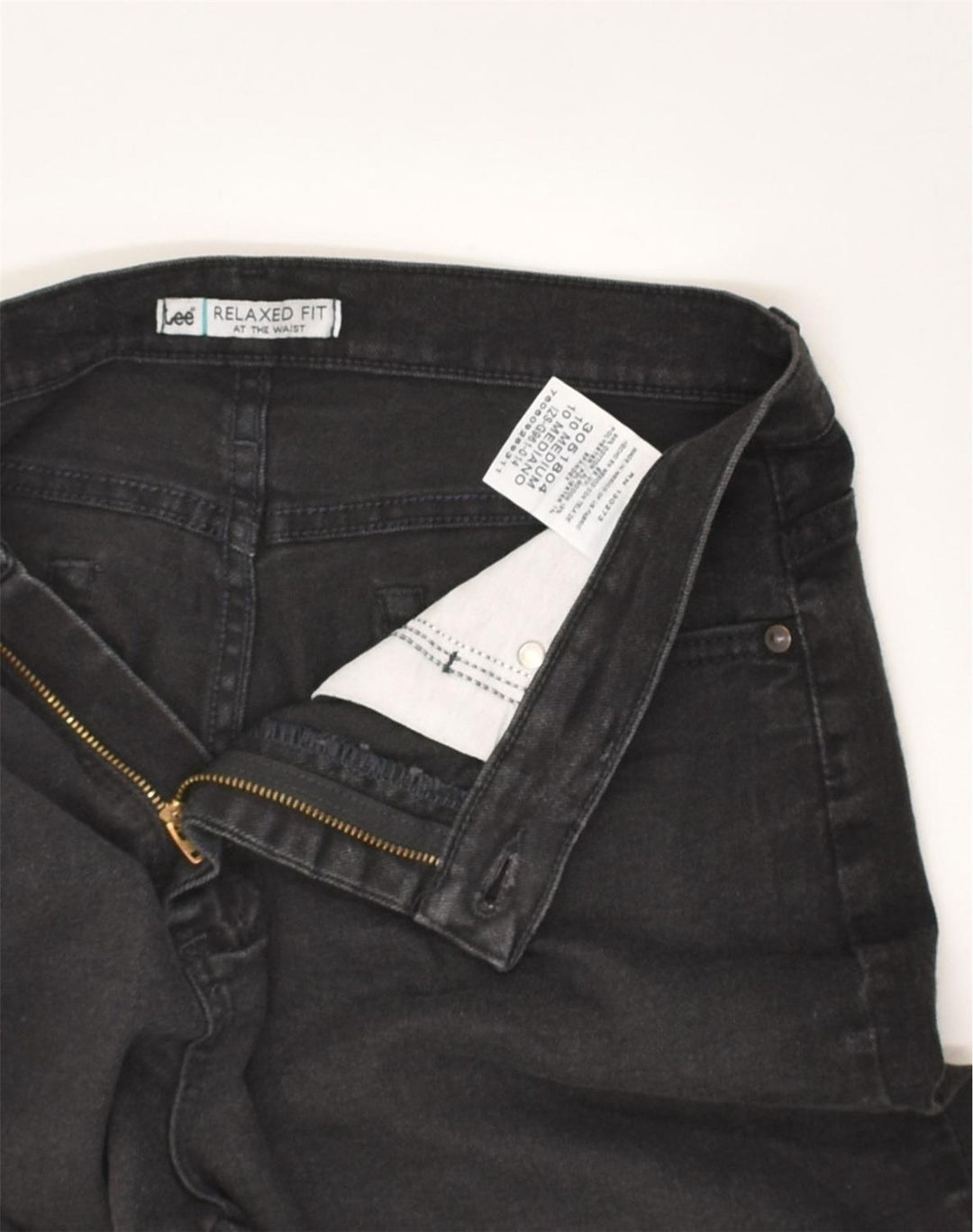 LEE Womens Relaxed Fit Straight Jeans US 10 Large W34 L30 Black Cotton | Vintage Lee | Thrift | Second-Hand Lee | Used Clothing | Messina Hembry 