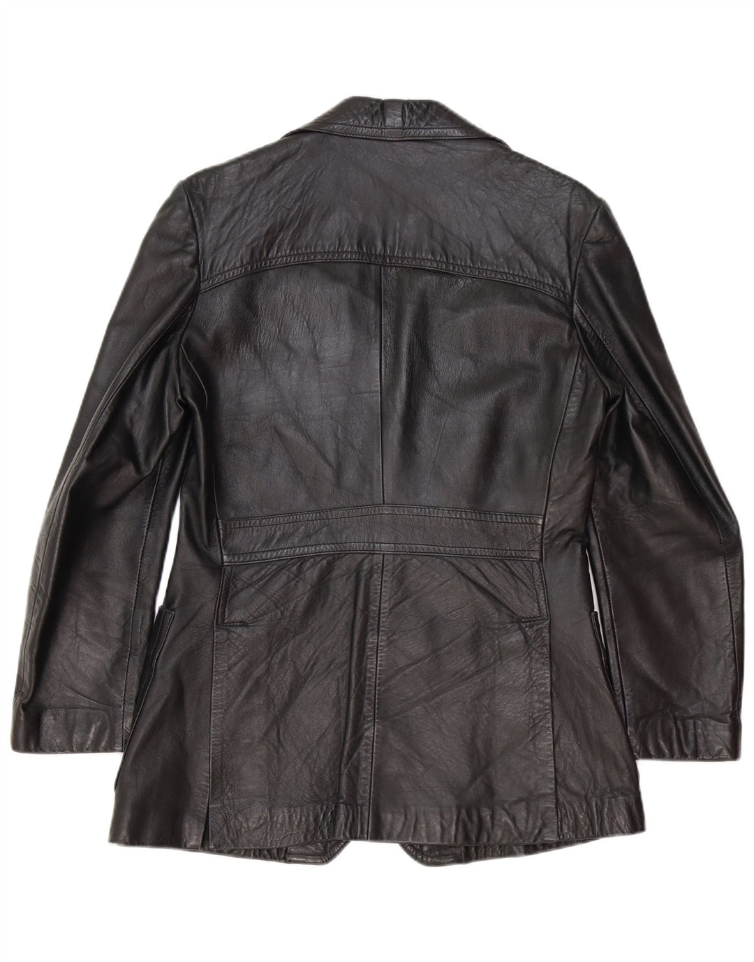 Vintage hombres 2 botones cuero Blazer chaqueta Reino Unido 40 grande negro