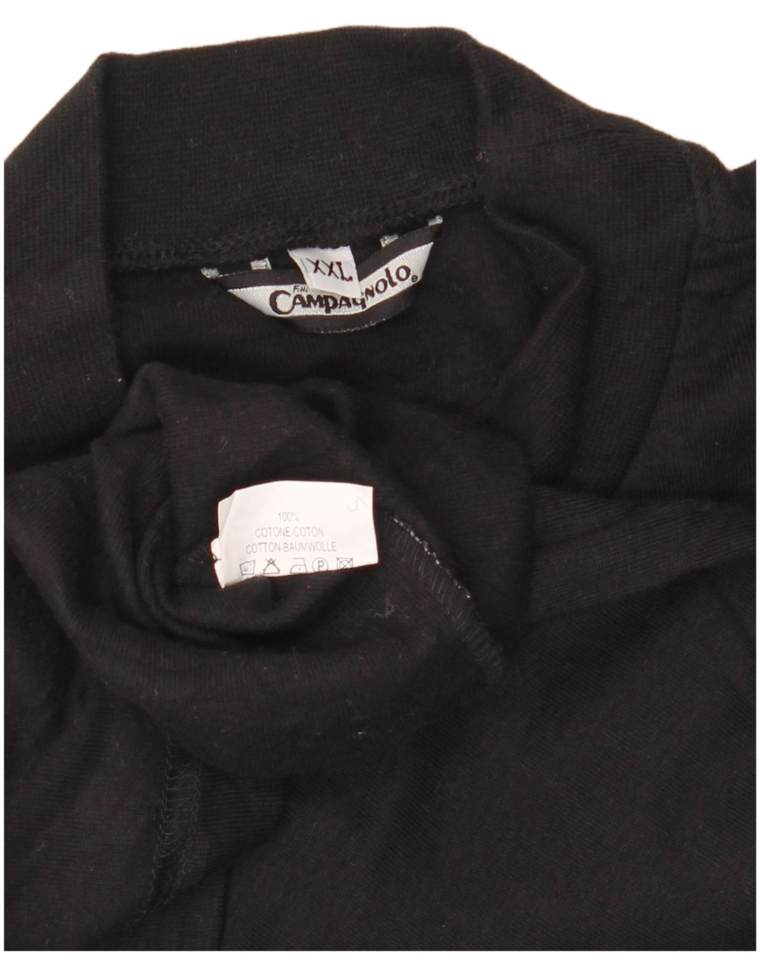 F.LLI CAMPAGNOLO Camiseta Hombre Manga Larga 2XL Algodón Negro