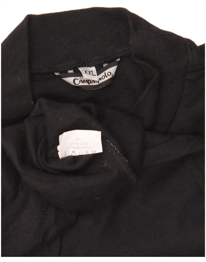 F.LLI CAMPAGNOLO Camiseta Hombre Manga Larga 2XL Algodón Negro