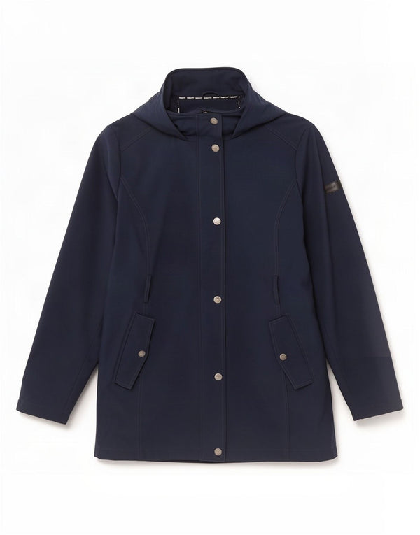 Dkny Abrigo cortavientos Sherpa con capucha para mujer UK 40 XL Poliéster azul marino