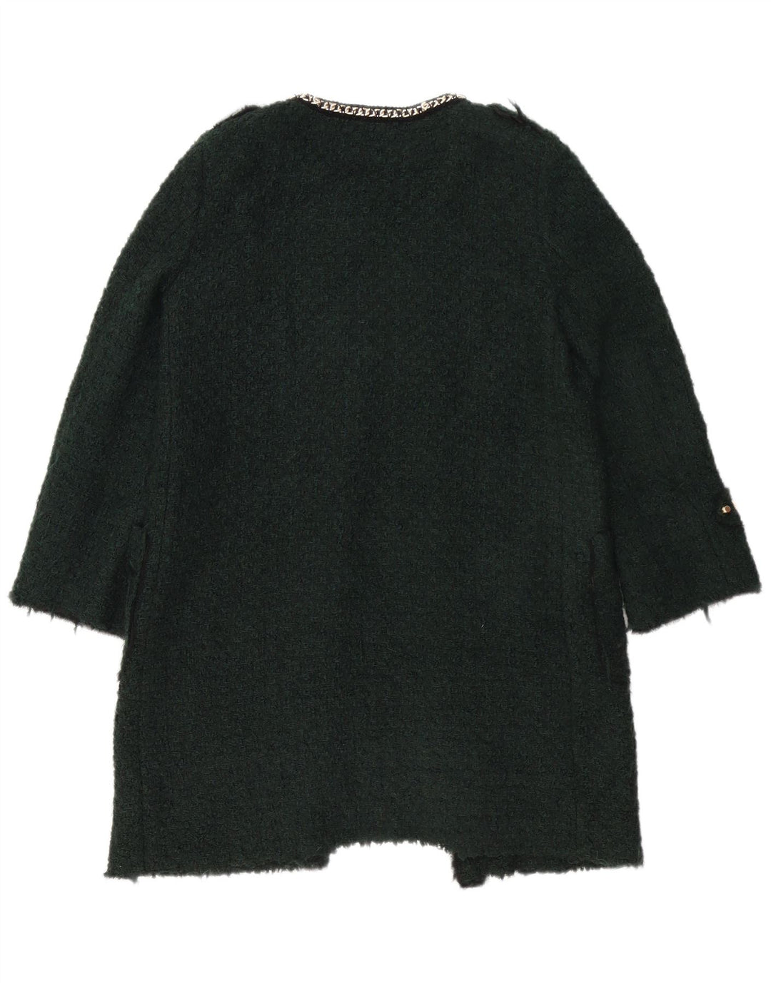 Zara Mujer Abrigo Reino Unido 40 Grande Acrílico Verde