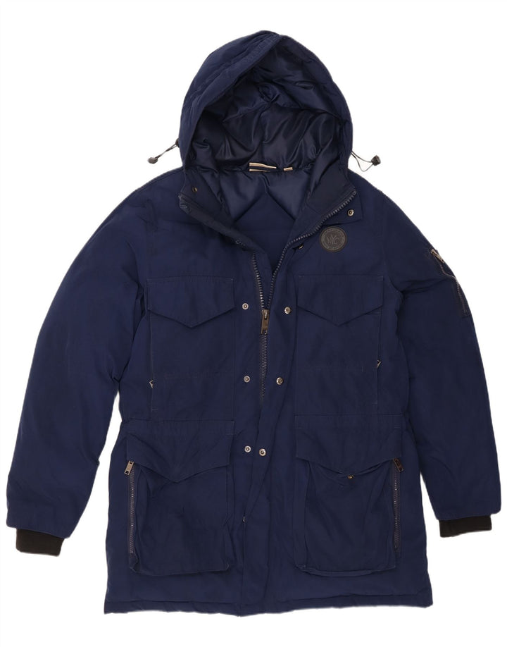 Dkny Chaqueta acolchada con capucha para hombre UK 40 Large Poliéster azul marino