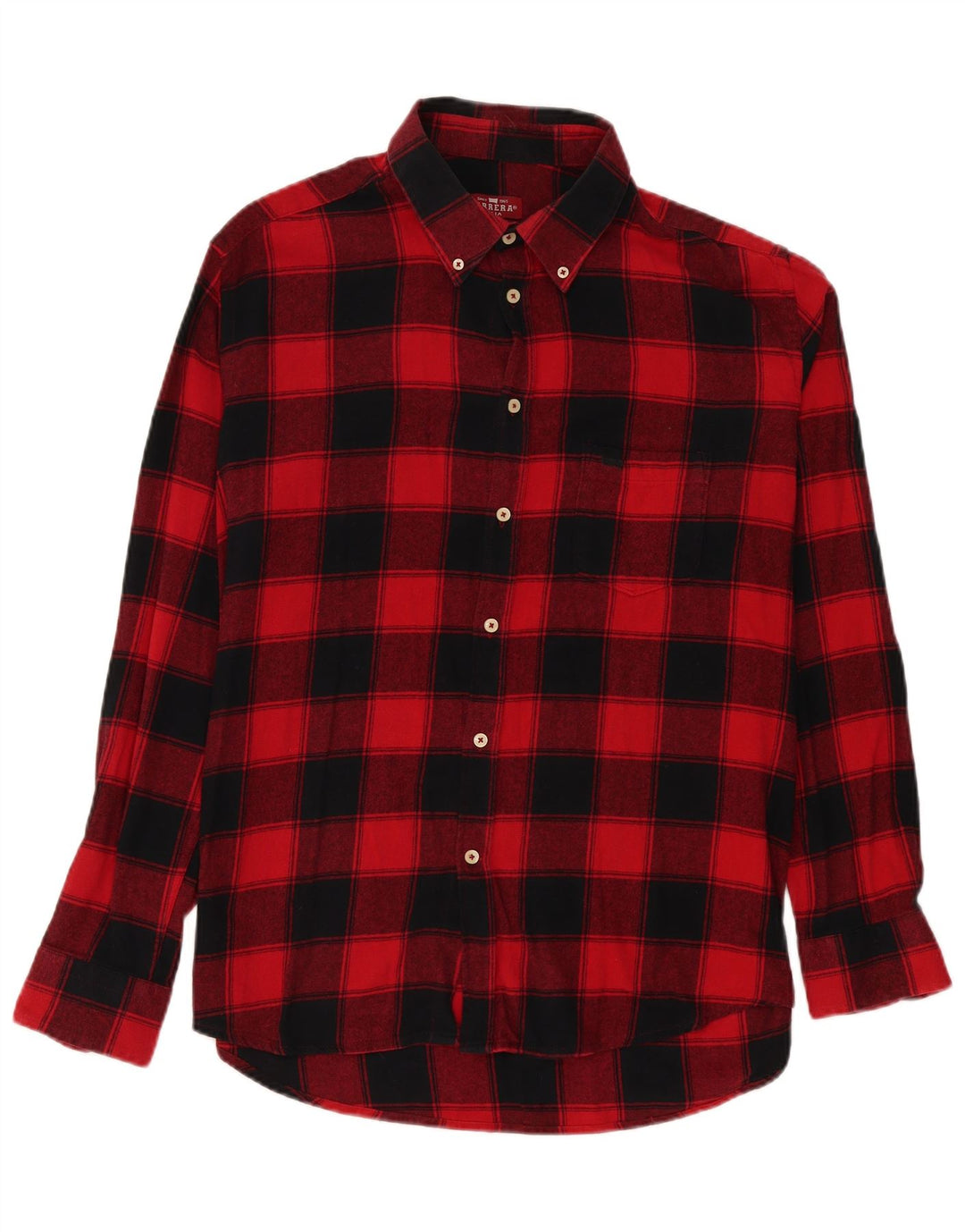 Carrera Camisa de franela de ajuste regular para hombre XL Algodón a cuadros rojo