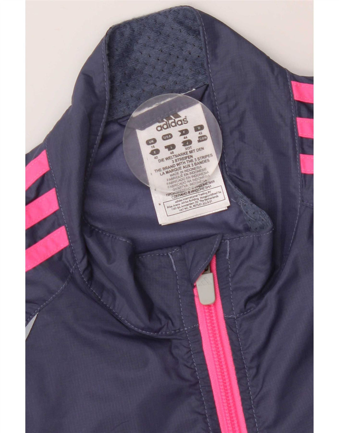 Adidas - Chaqueta de chándal para mujer, talla 40, talla grande, nailon azul marino