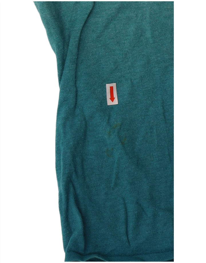 Camiseta de mujer Fat Face de manga larga ES 44 Grande Turquesa Algodón con bloques de color