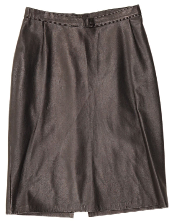Falda de cuero vintage para mujer W28 Negro medio