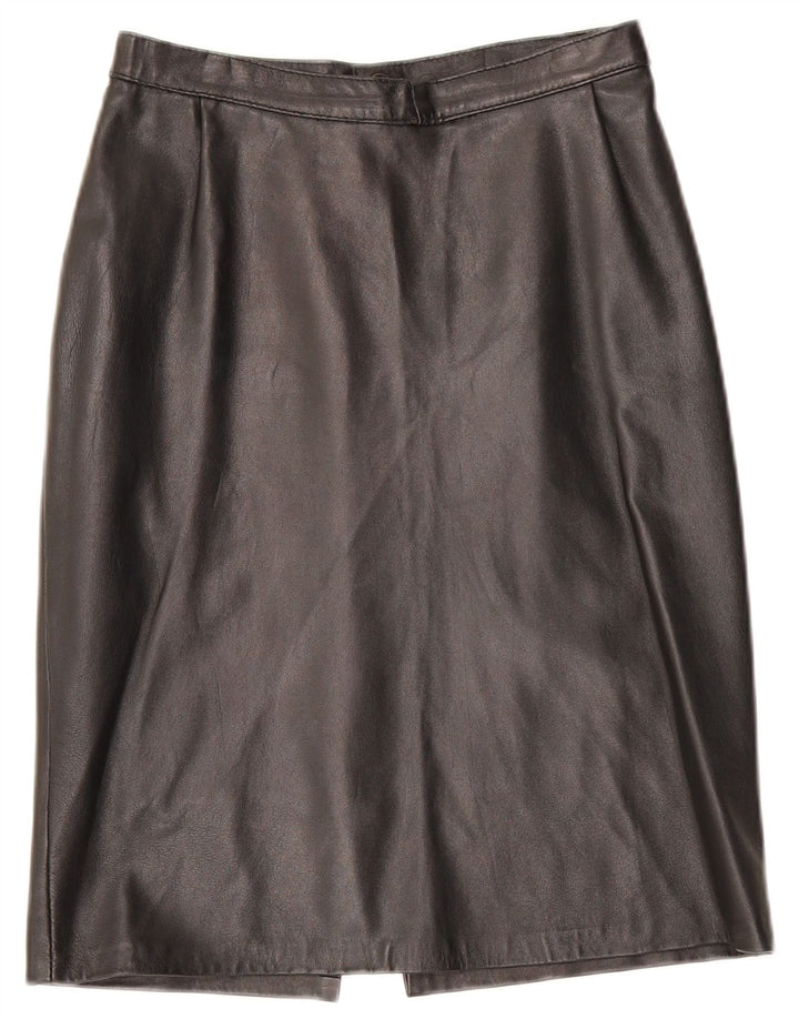 Falda de cuero vintage para mujer W28 Negro medio