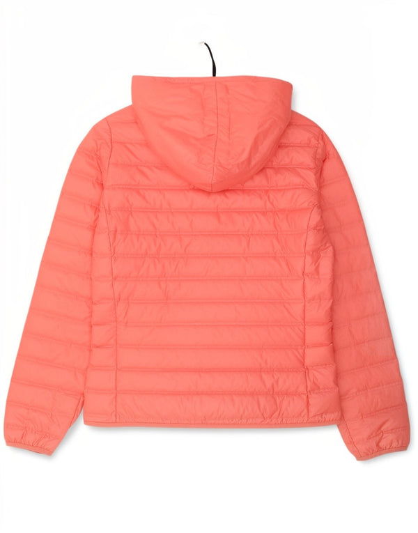 Adidas Chaqueta acolchada con capucha para mujer UK 12/14 Poliéster rosa medio