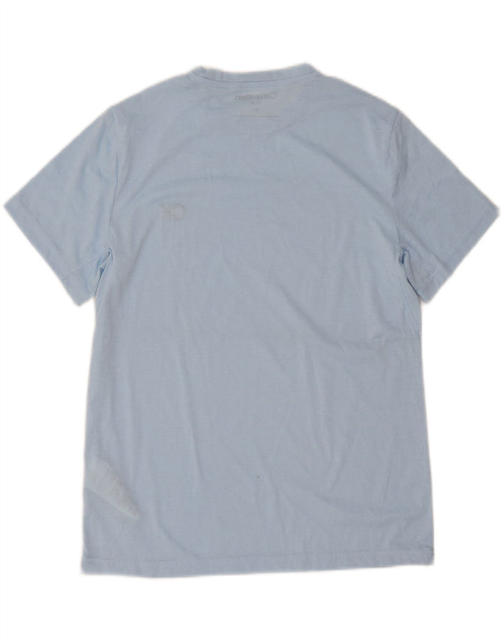 Calvin Klein - Camiseta para hombre, talla pequeña, poliéster azul