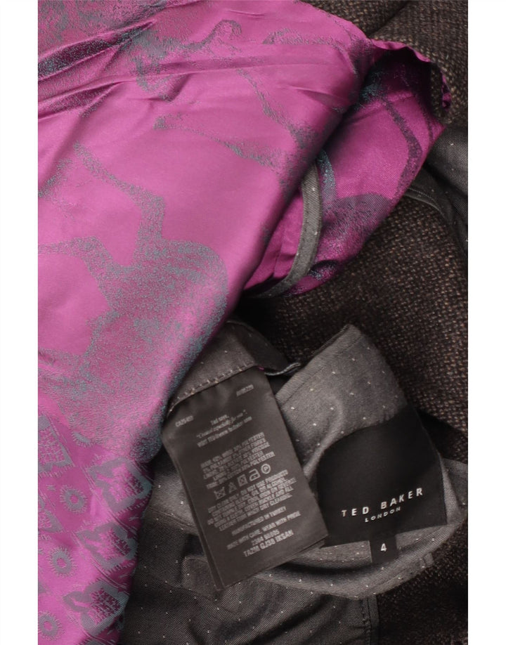 Ted Baker Abrigo para hombre Talla 4 Grande Lana gris