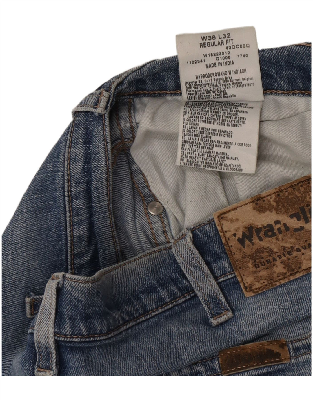 Wrangler Vaqueros Rectos De Corte Regular Para Hombre W38 L32 Algodón Azul