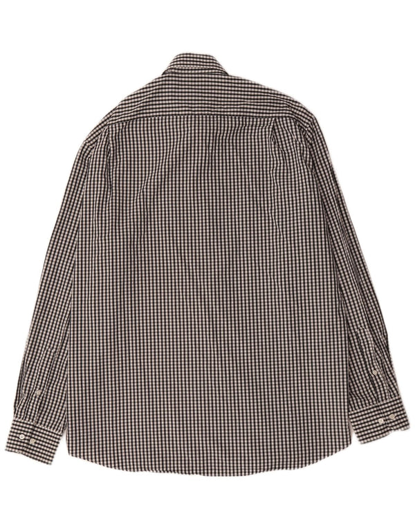 Camisa Hugo Boss Hombre Talla 43 17 XL Algodón Vichy Negro