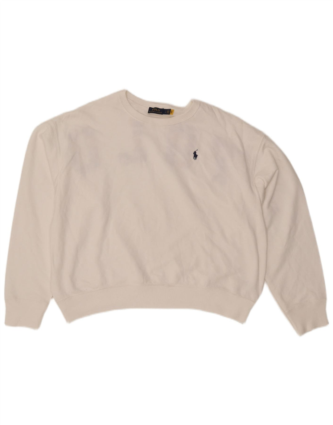 POLO RALPH LAUREN - Sudadera corta para mujer, talla 40, talla grande, color blanco