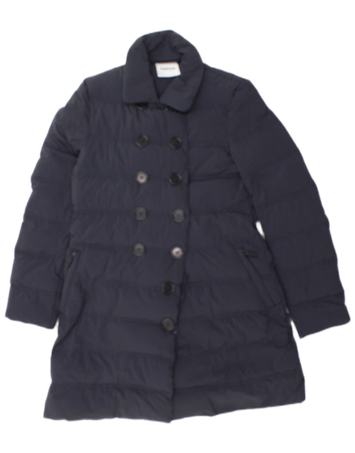 Aspesi Abrigo acolchado de doble botonadura para mujer UK 10 Small Azul marino Poliamida