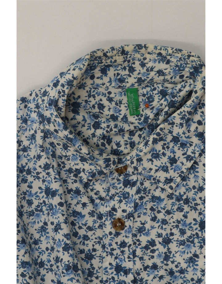 Camisa BENETTON Hombre Pequeña Azul Floral