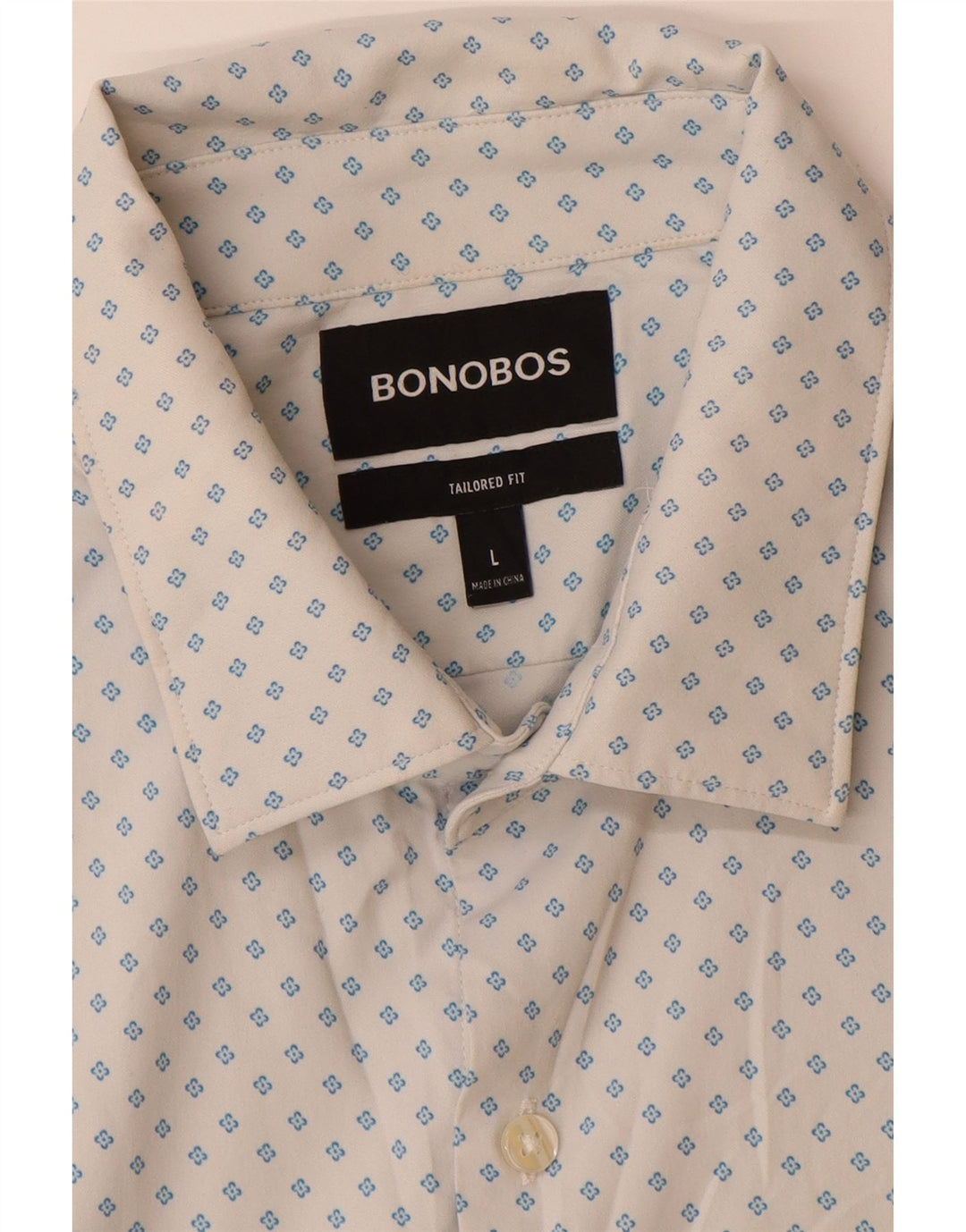 BONOBOS Camisa de manga corta a medida para hombre Nylon floral blanco grande