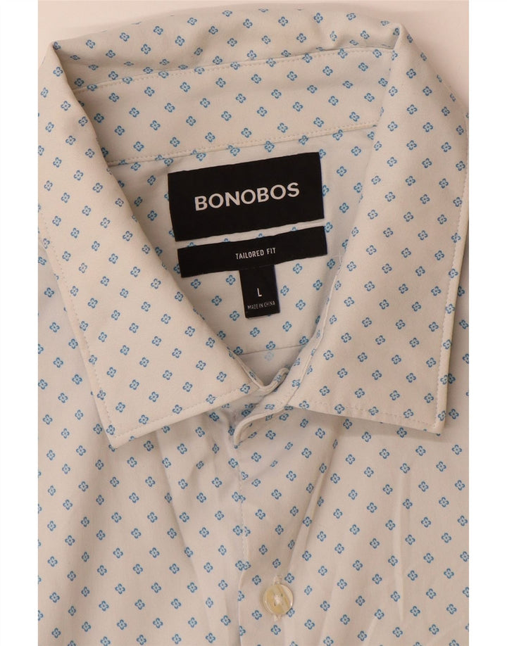 BONOBOS Camisa de manga corta a medida para hombre Nylon floral blanco grande