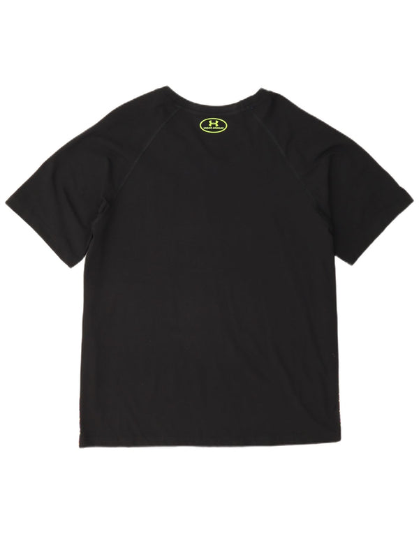 Under Armour Mens Heat Gear T-Shirt Top 2XL Black Flecked