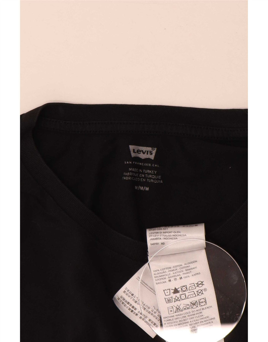 Levi's Camiseta gráfica para hombre Top Medium Black Cotton