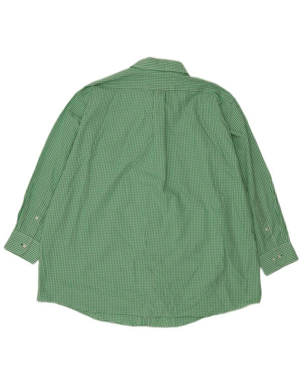 IZOD Camisa grande de corte regular para hombre, talla 18 1/2 2XL, algodón a cuadros verde