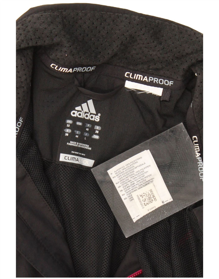 ADIDAS Womens Supernova Tracksuit Top Jacket UK 12 Medium Black Polyester