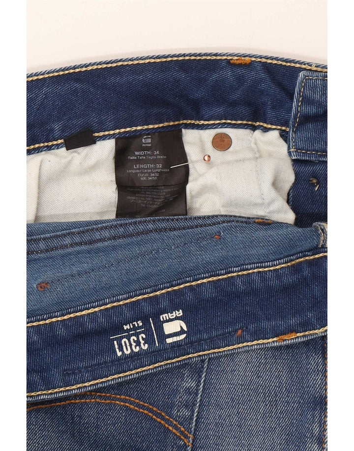 Vaqueros ajustados para hombre G-Star W34 L32 Algodón azul