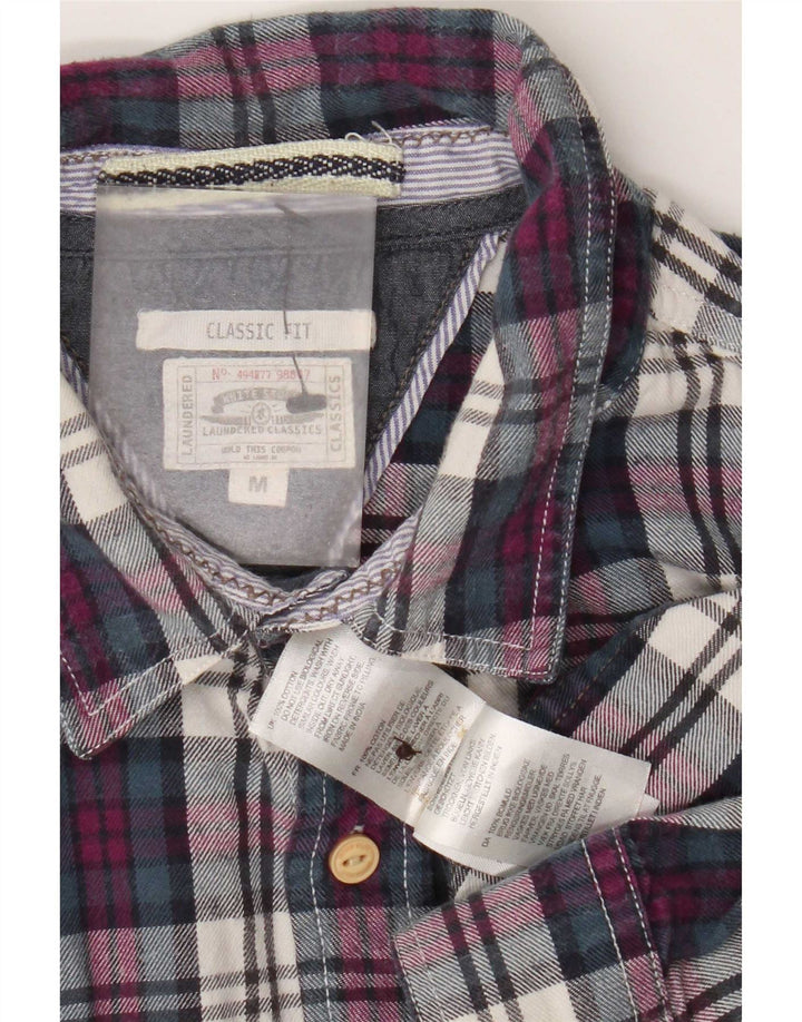 Camisa de franela de corte clásico para hombre de White Stuff de algodón a cuadros en color morado medio