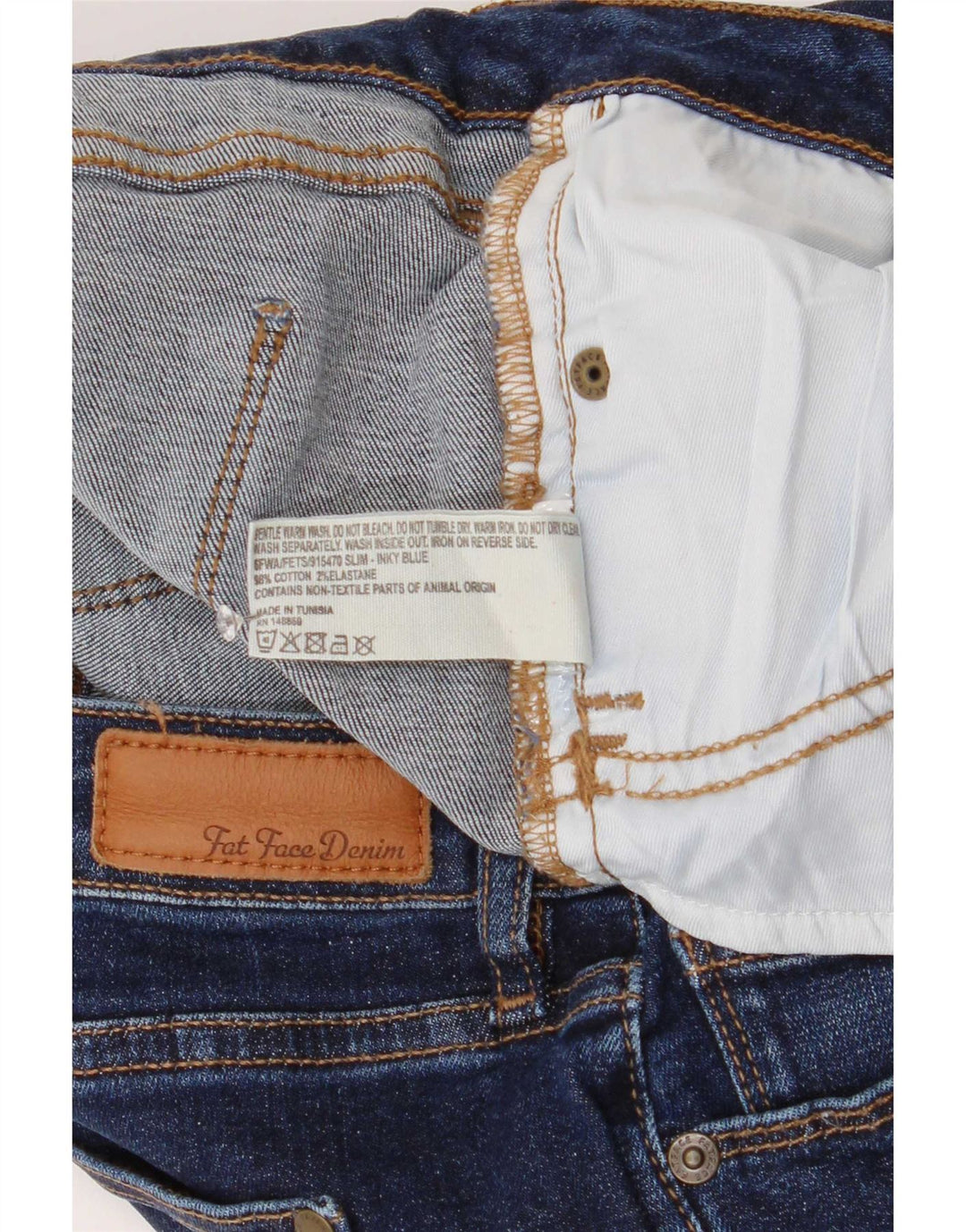 Vaqueros Rectos Mujer Fat Face W28 L27 Azul Algodón