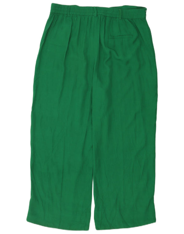 Zara Mujer Pantalón Chino De Pierna Ancha 2XL W34 L28 Verde