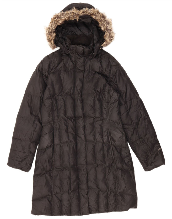Eddie Bauer Abrigo acolchado con capucha para mujer UK 44 Poliéster negro mediano