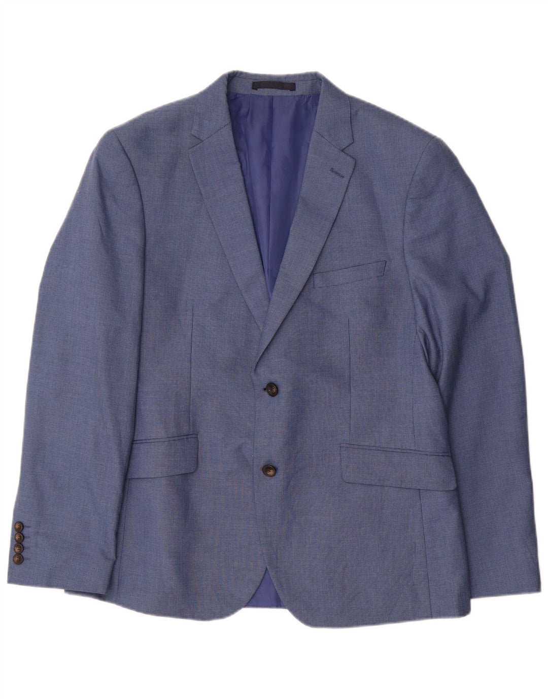 Marks & Spencer Chaqueta tipo blazer con 2 botones y ajuste a medida para hombre, talla 42, color azul
