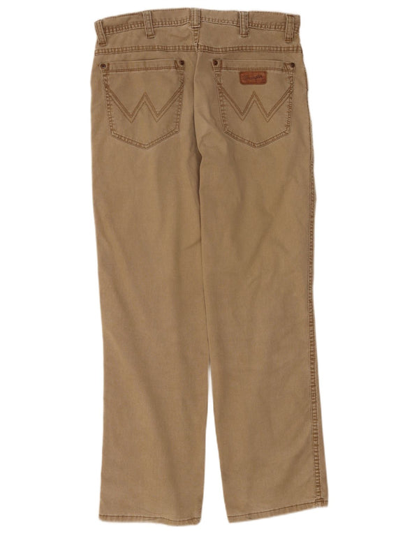 Wrangler Pantalones casuales rectos elásticos Texas para hombre W33 L30 Algodón beige