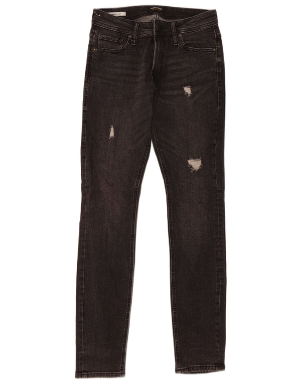Jack & Jones Vaqueros pitillo desgastados Liam para hombre W29 L32 Algodón gris
