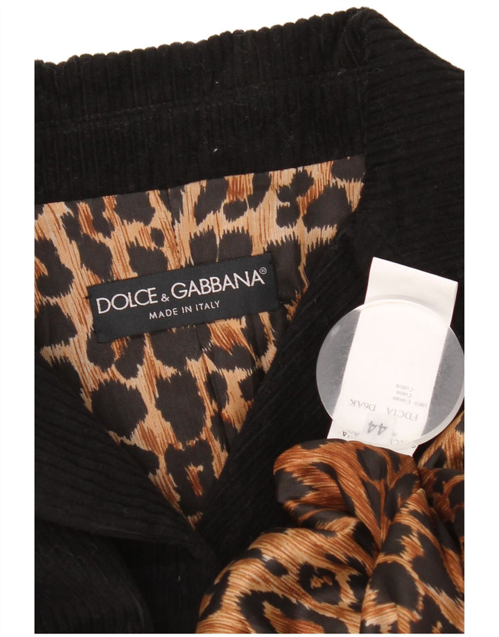 Dolce & Gabbana Abrigo De Pana Para Mujer IT 44 Clásico De Algodón Negro Medio