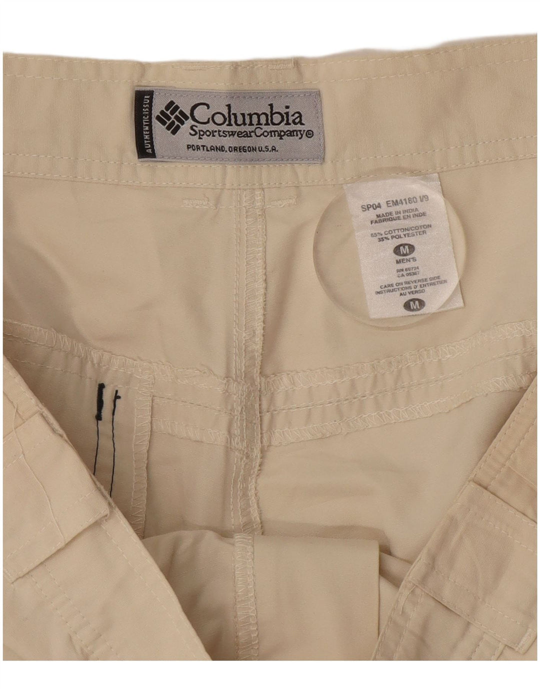 Pantalones cortos cargo Columbia para hombre medianos W32 algodón beige