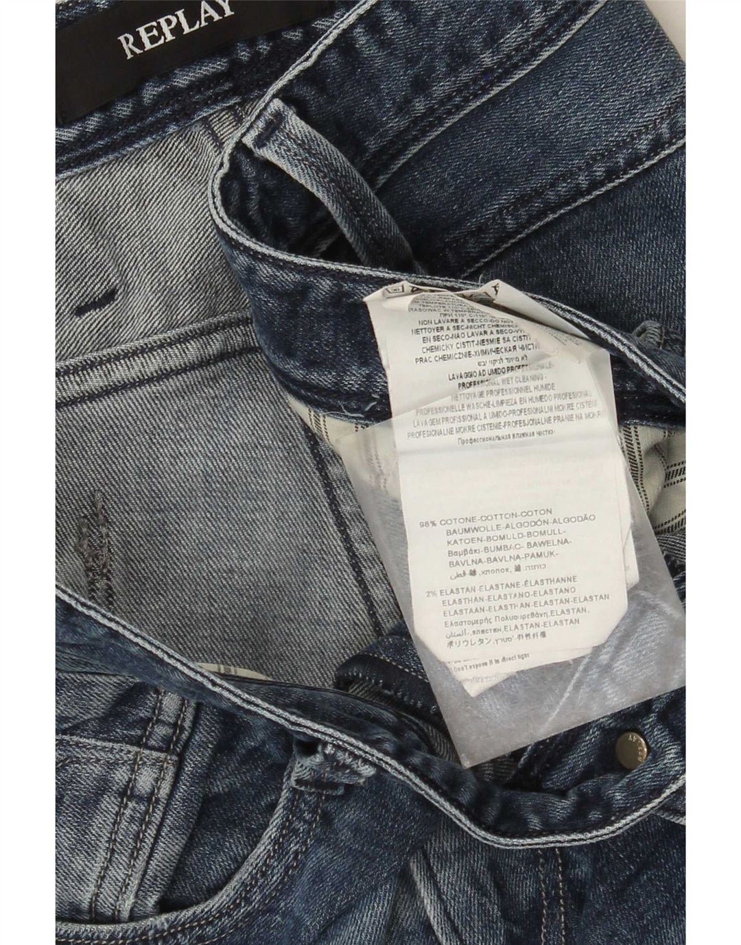 Vaqueros ajustados para mujer Replay W34 L32 Algodón azul