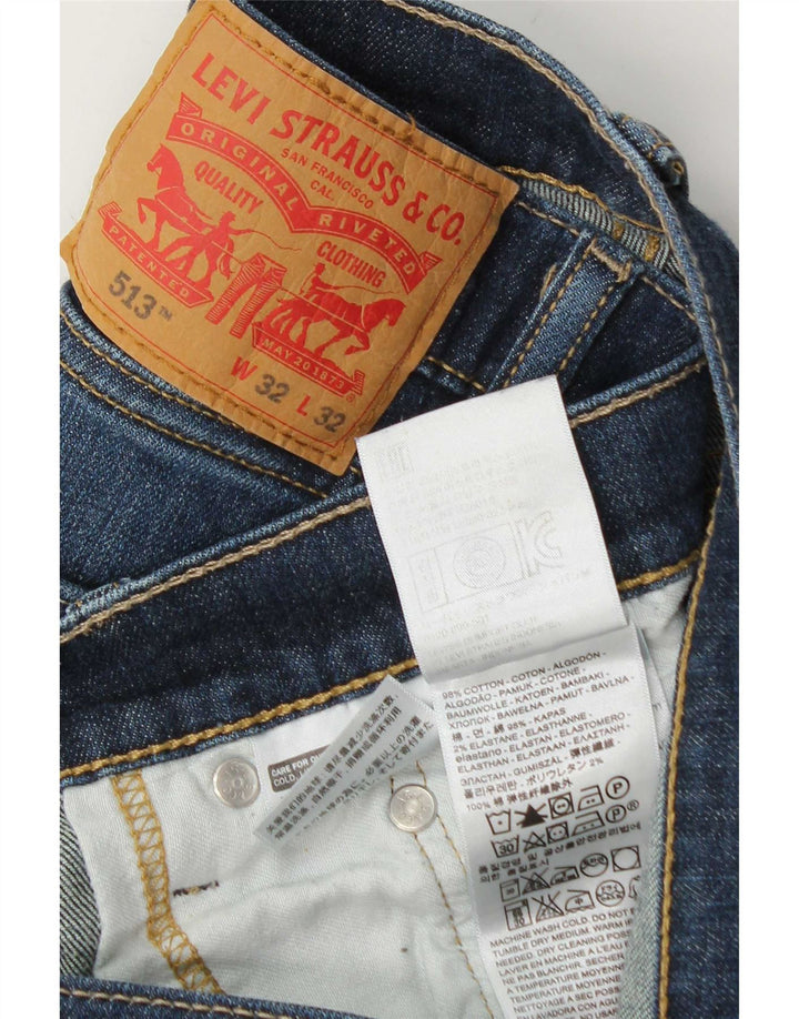 Levi's Hombre 513 Vaqueros Rectos W32 L32 Algodón Azul