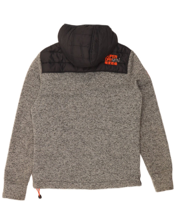 Superdry Hombre Chaqueta Acolchada Con Capucha UK 36 Small Negro Colorblock Poliéster