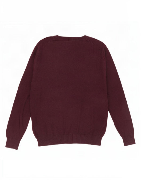 Nautica Jersey extragrande con cuello en V para mujer UK 40 Algodón medio burdeos