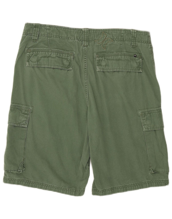 Hurley Mens Cargo Shorts W34 Grande Algodón Verde