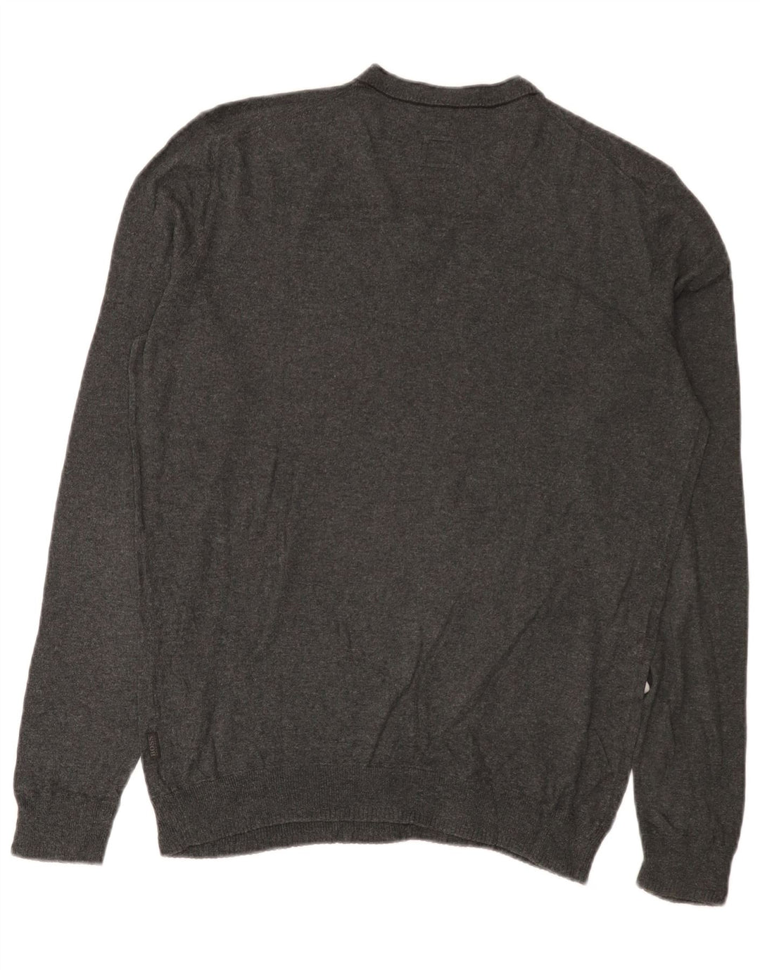 Hugo Boss Hombre | Jersey slim fit con cuello en V de algodón gris medio