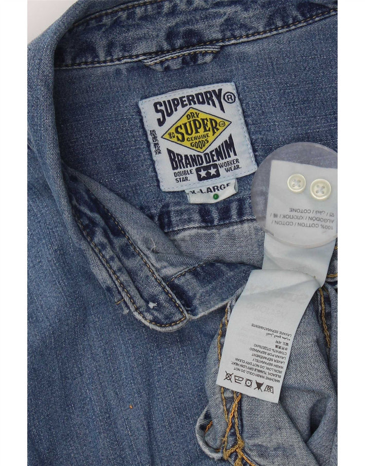 Superdry Camisa Vaquera XL Algodón Azul Hombre