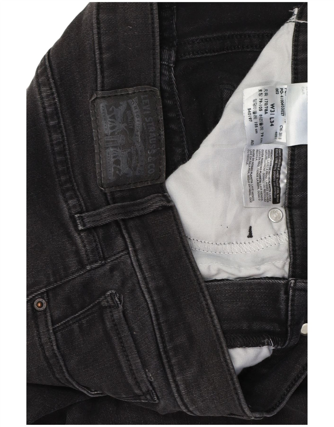 LEVI'S Mujer 311 Shaping Skinny Jeans W31 L34 Algodón Negro