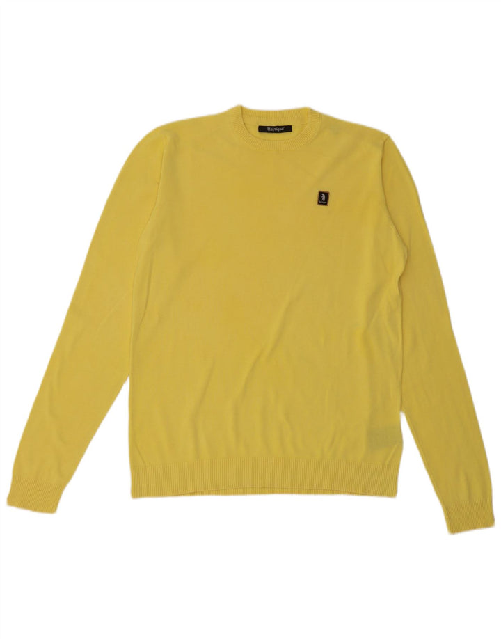 Refrigue Jersey De Cuello Redondo Para Hombre De Algodón Amarillo Medio