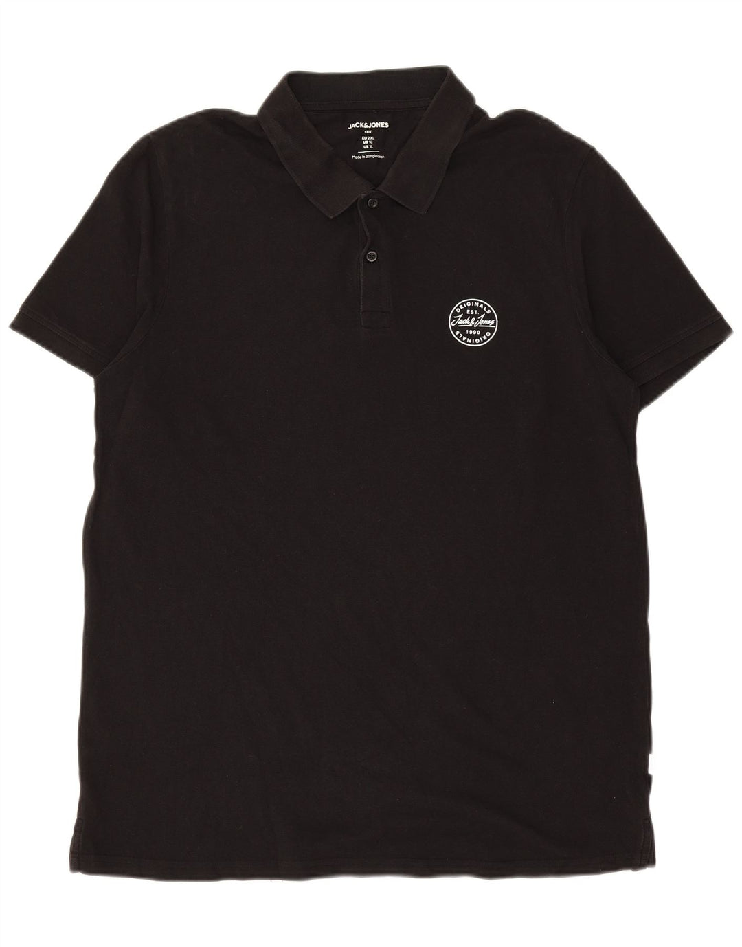 JACK & JONES Polo Hombre XL Algodón Negro