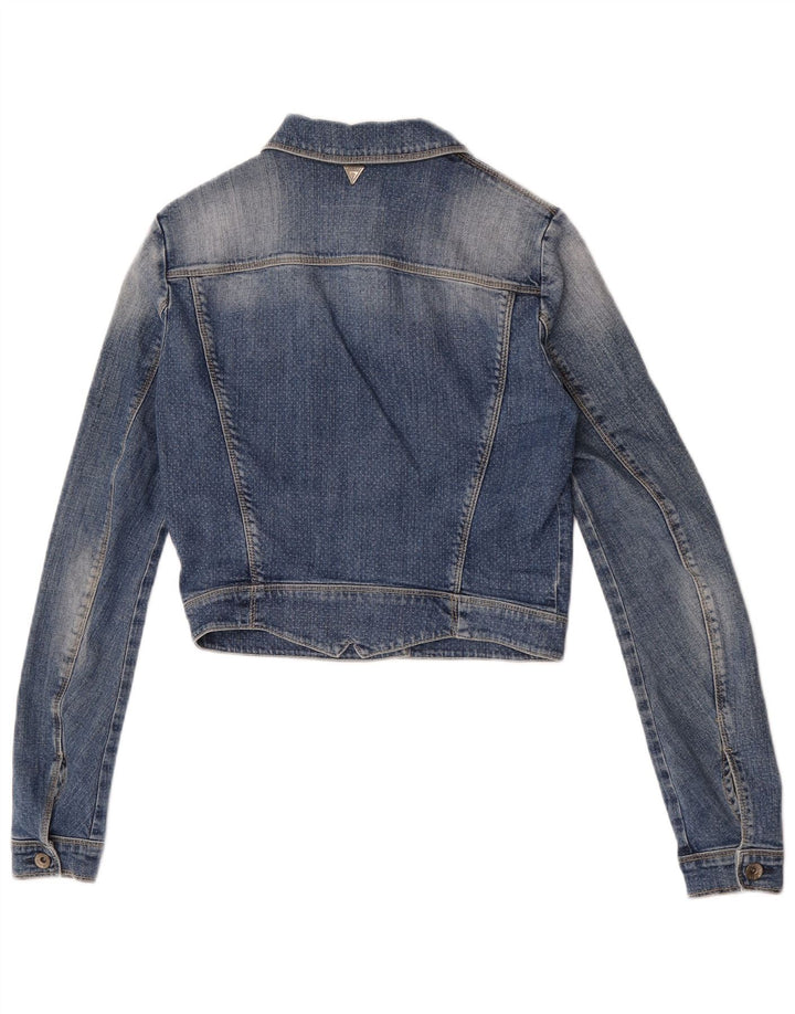 Guess Chaqueta vaquera corta para mujer UK 6 XS Algodón azul
