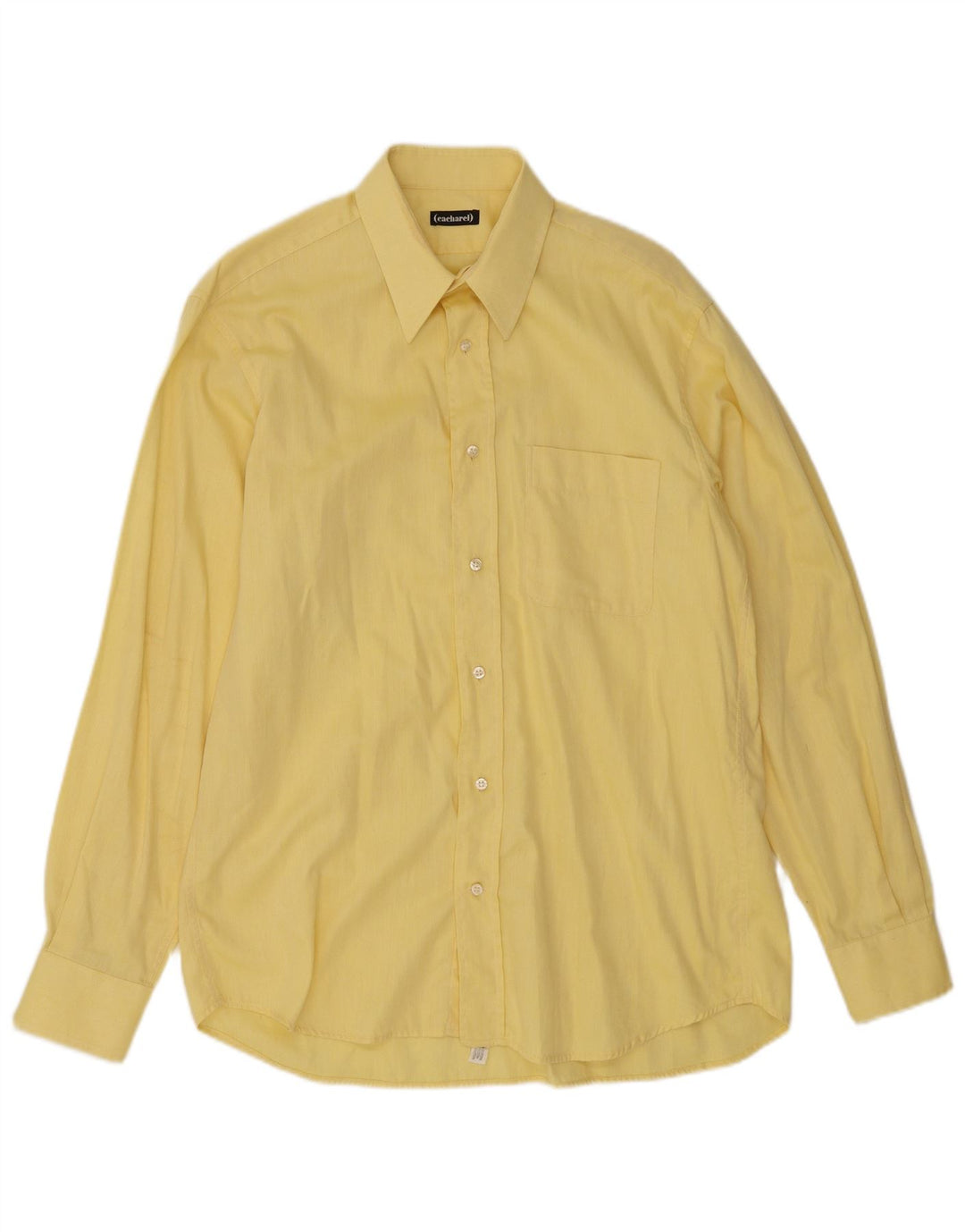 CACHAREL Camisa Hombre Talla 40 15 3/4 Medio Amarillo Algodón